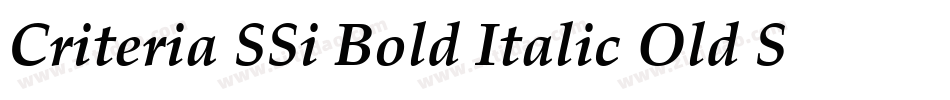 Criteria SSi Bold Italic Old Style Figures字体转换